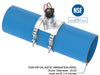 FLOMEC QS200 Ultrasonic insertion irrigation flow sensor with saddle mounted on 6.14-inch plastic irrigation pipe