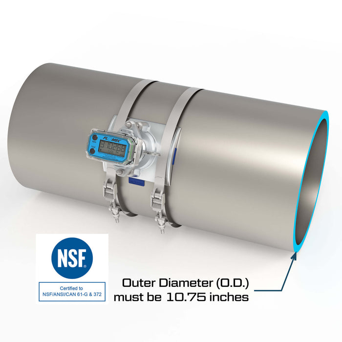Ultrasonic Flow Meter, Battery Powered Display, NPS IPS Pipe for Water