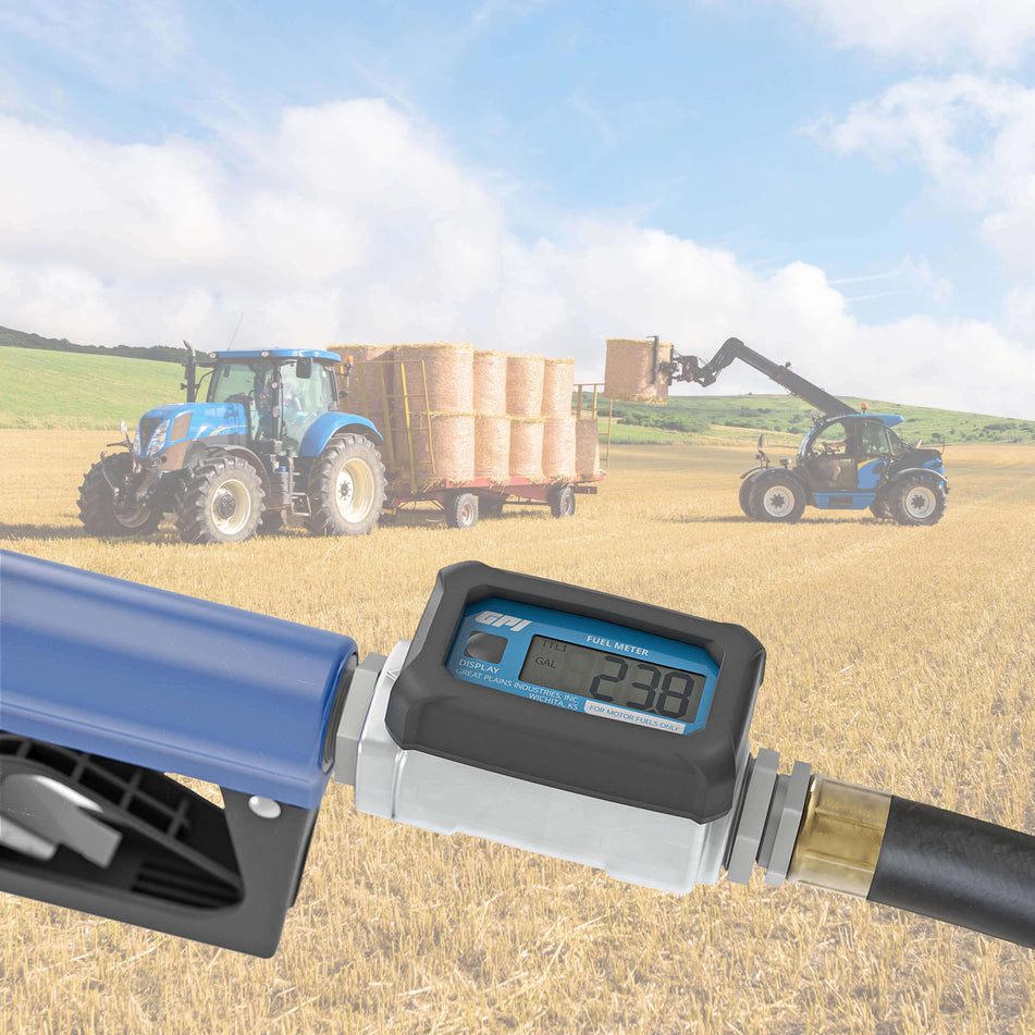 Turbine Flow Meter, Battery Powered Display, Aluminum Body for