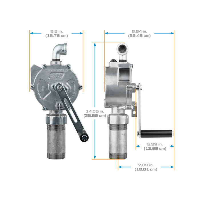 10 Gallon per 100 Revolutions Rotary Action Fluid Transfer Hand Pump