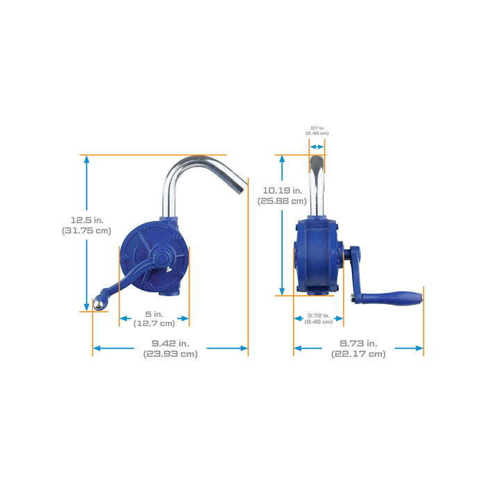 8 Gallon per 100 Revolutions Rotary Action Fluid Transfer Hand Pump