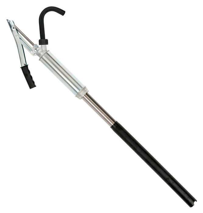 GPI BP-12 lever action steel hand pump, telescoping suction pipe, spout, bung adapter, lever