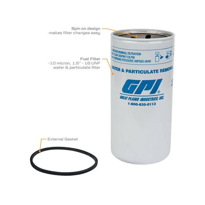 Fuel Transfer Pumps 30 GPM 10 Micron Water and Particulate Filter