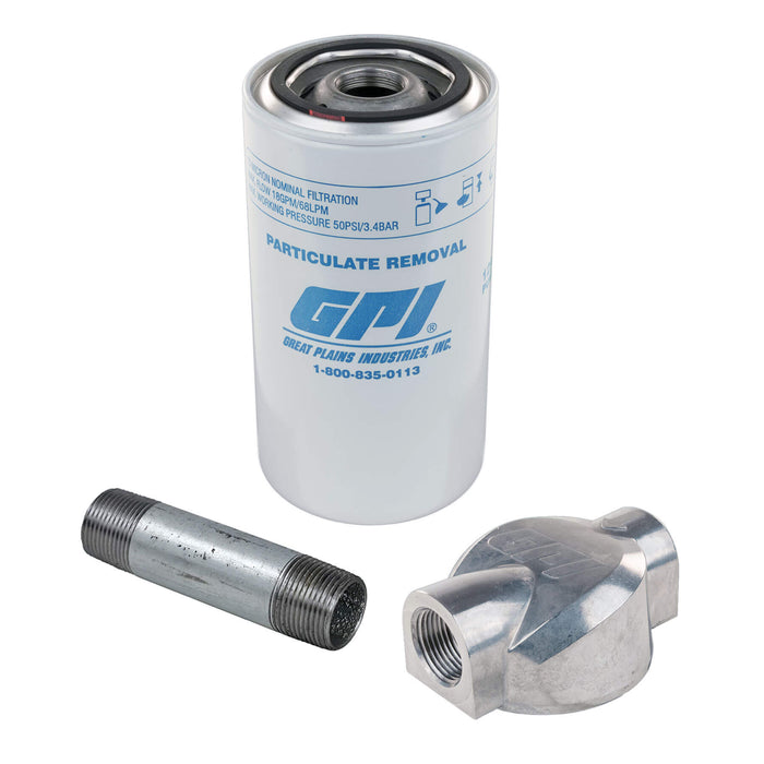 GPI particulate filter kit with 3/4-inch NPT aluminum adapter