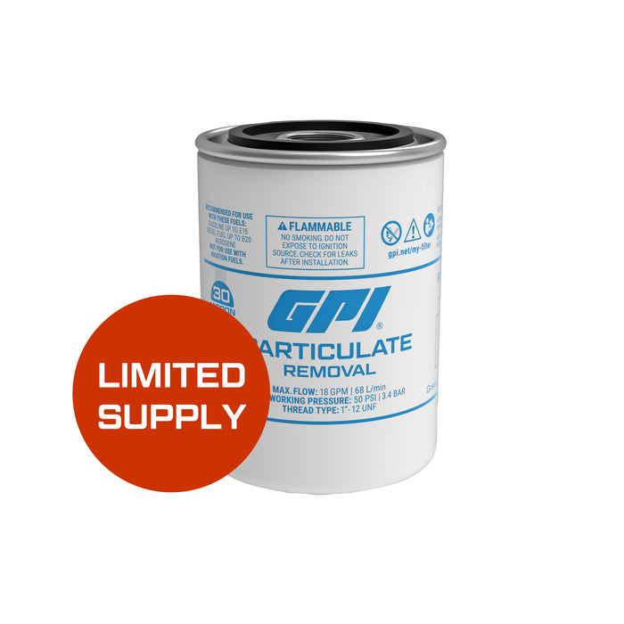 LIMITED SUPPLY  - 18 GPM, 30 Micron Particulate Filter, Short