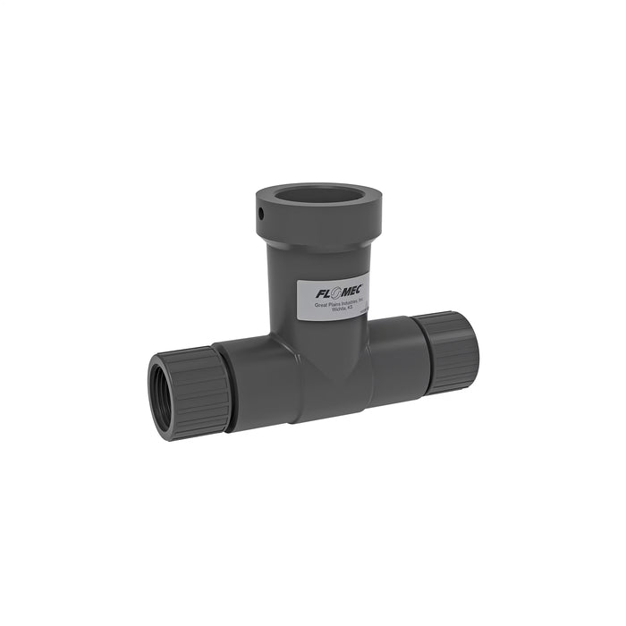 Replacement Threaded PVC Tee for FLOMEC AQUAsonic Series Flow Meters