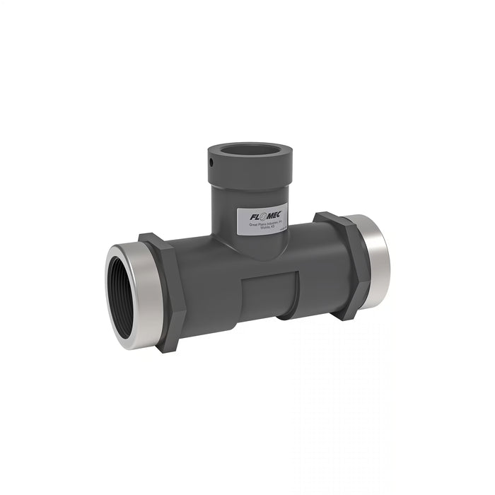 Replacement Threaded PVC Tee for FLOMEC AQUAsonic Series Flow Meters