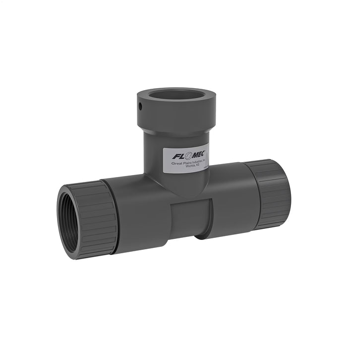 Replacement Threaded PVC Tee for FLOMEC AQUAsonic Series Flow Meters