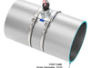 FLOMEC QS200 Ultrasonic insertion irrigation flow sensor with saddle mounted on 12-inch metal tube