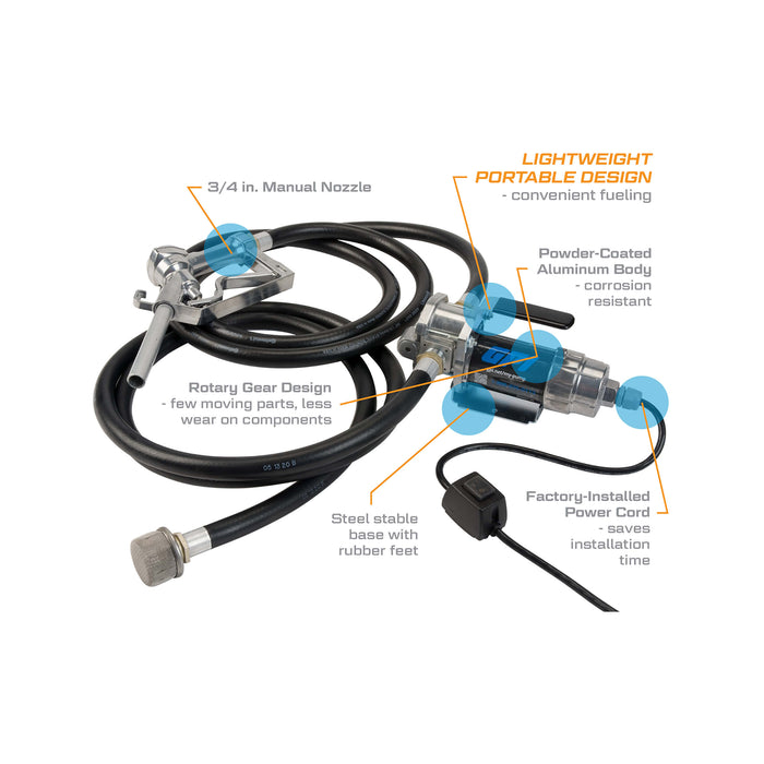 GPI 8 GPM 12V Portable Fuel Transfer Pump