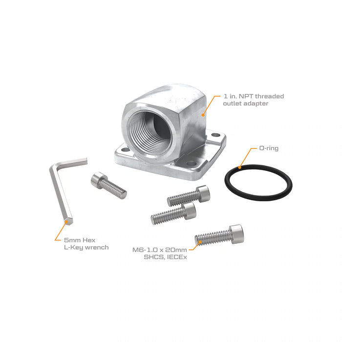 G-Series & V-Series Fuel Transfer Pumps Quick-Fit 1-Inch NPT 90 Degree Outlet Kit