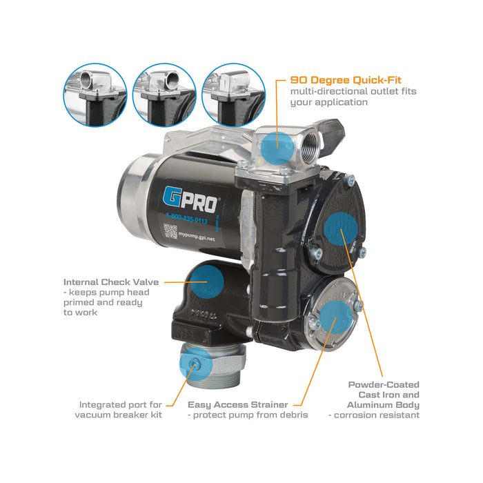 GPRO IECEX-ATEX-CE APPROVED 94L/MIN 12V Fuel Transfer Pump