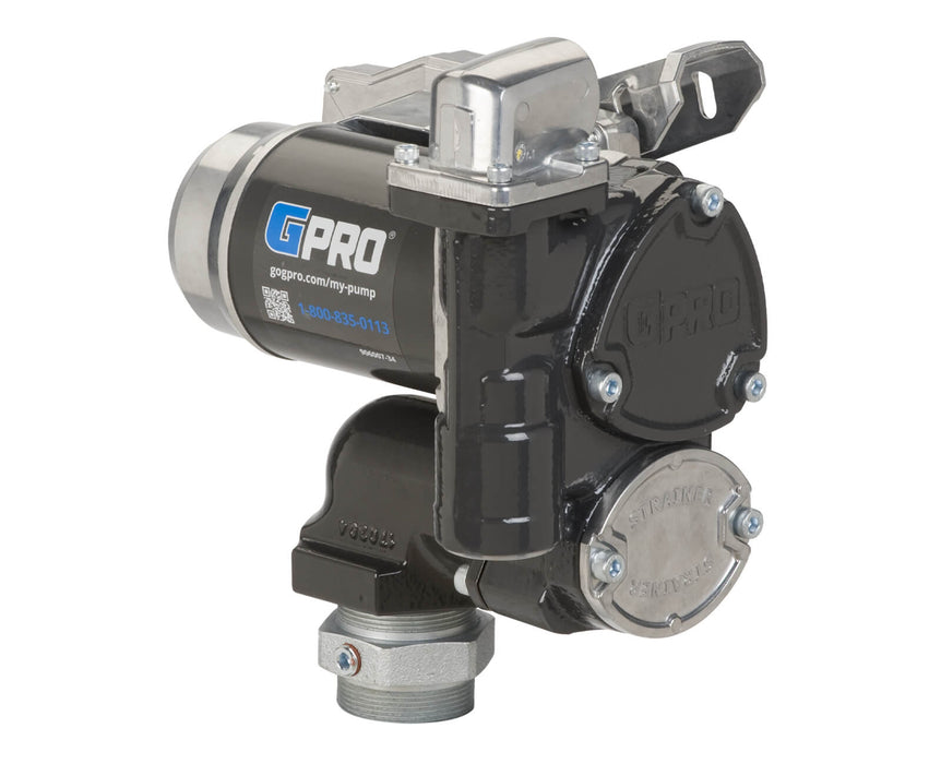GPRO V25 fuel transfer pump extreme temperature model with tank adapter, nozzle holder, and modular fitting