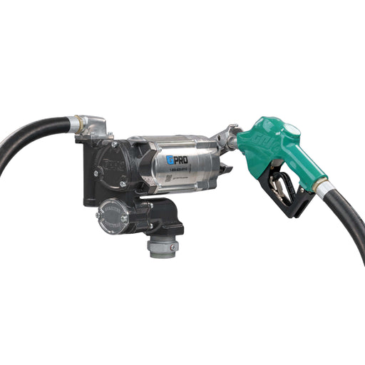 GPRO V20 1-inch outlet assembled with the automatic shut-off diesel nozzle shown in the holder