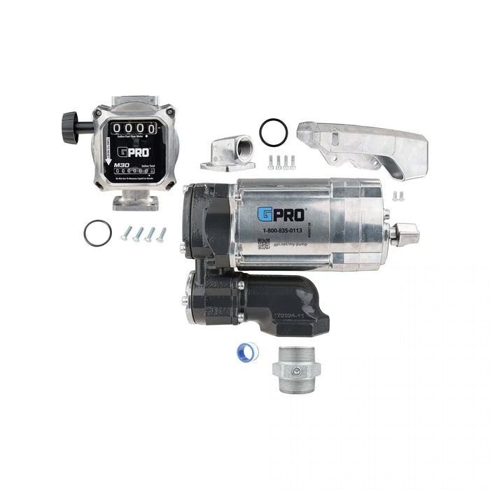 GPRO 20 GPM 115V FUEL TRANSFER PUMP WITH 5-30 GPM FUEL METER - 1-INCH OUTLET