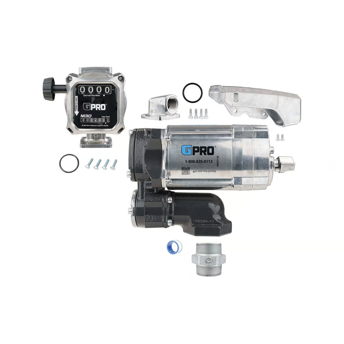 GPRO 20 GPM 115V FUEL TRANSFER PUMP WITH 5-30 GPM FUEL METER - 1-INCH OUTLET
