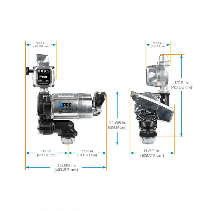 GPRO 20 GPM 115V FUEL TRANSFER PUMP WITH 5-30 GPM FUEL METER - 1-INCH OUTLET