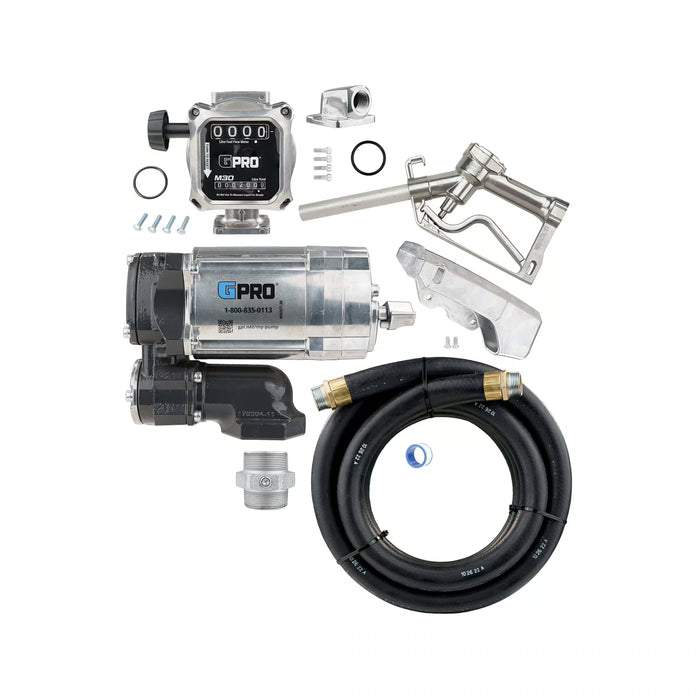 GPRO 20 GPM 115V FUEL TRANSFER PUMP WITH 5-30 GPM FUEL METER - 3/4-INCH OUTLET