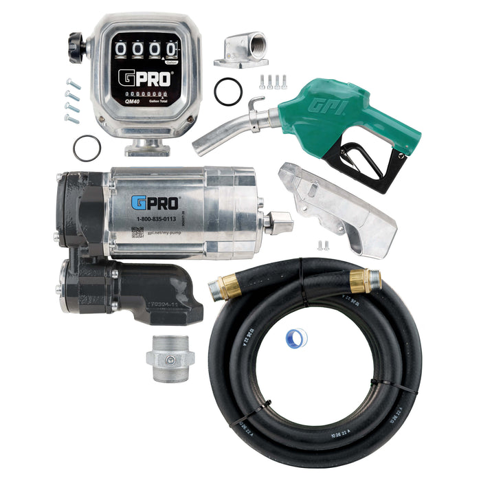 GPRO 20 GPM 115V FUEL TRANSFER PUMP WITH 2-40 GPM FUEL METER - 1-INCH OUTLET