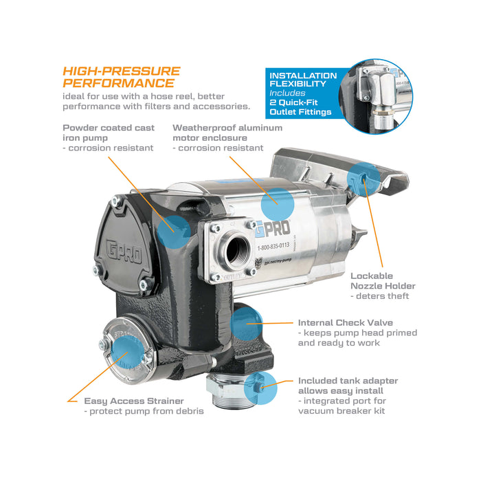 GPRO 35 GPM 120V Fuel Transfer Pump for Extreme Temperatures