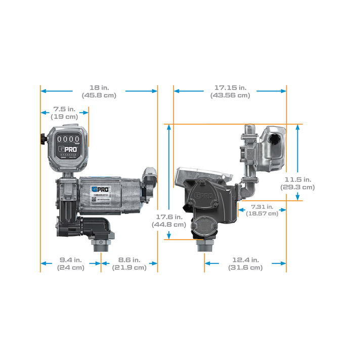 GPRO 35 GPM 120V Fuel Transfer Pump with 2-40 GPM Fuel Meter