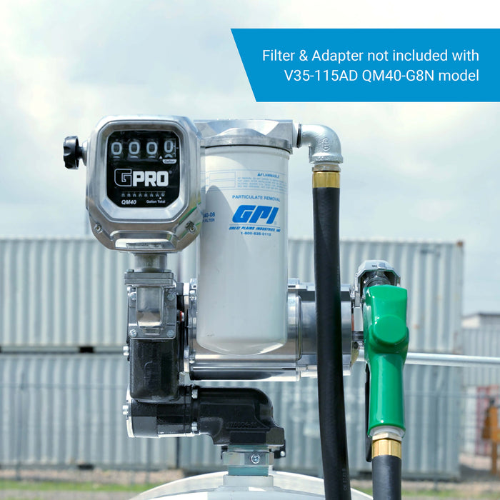 GPRO 35 GPM 120V Fuel Transfer Pump with 2-40 GPM Fuel Meter