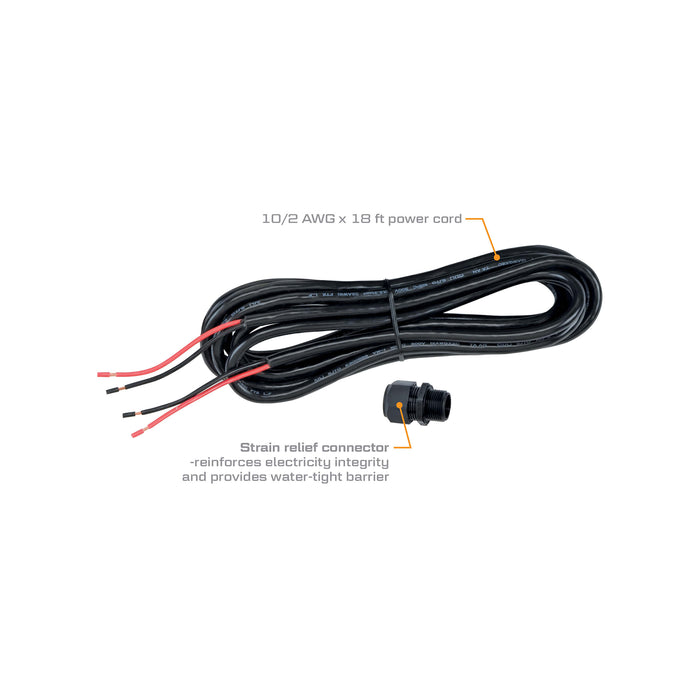 10 Gauge x 18 Foot Power Cord for 12V Fuel Transfer Pumps