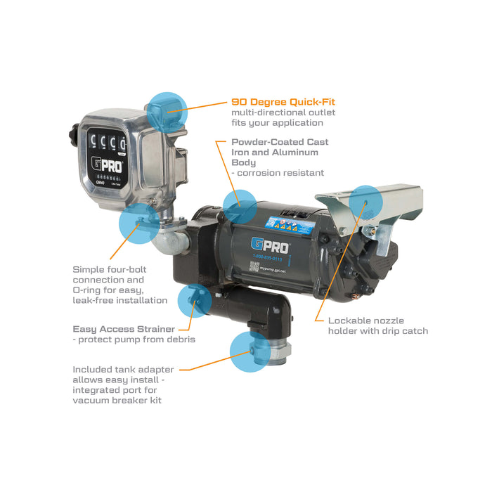 115V 35 GPM Fuel Transfer Pump with QM Meter