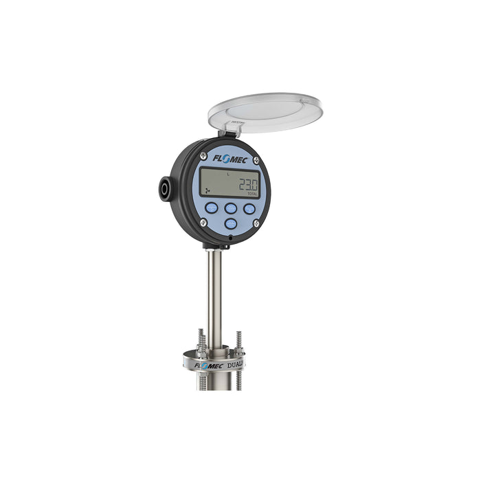 Paddlewheel Insertion Meter, Battery Powered Display, 4-20mA Output, Stainless Steel Body for Water and Solvents