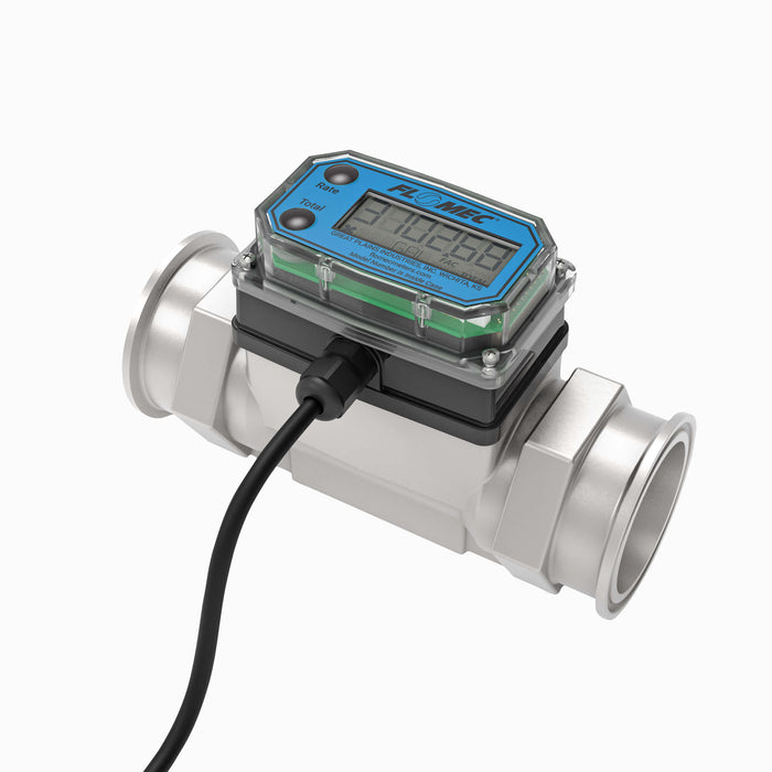 Turbine Flow Meter, Pulse Out, 4-20mA, Stainless Steel Body for Petro Chem, Water, and Solvents