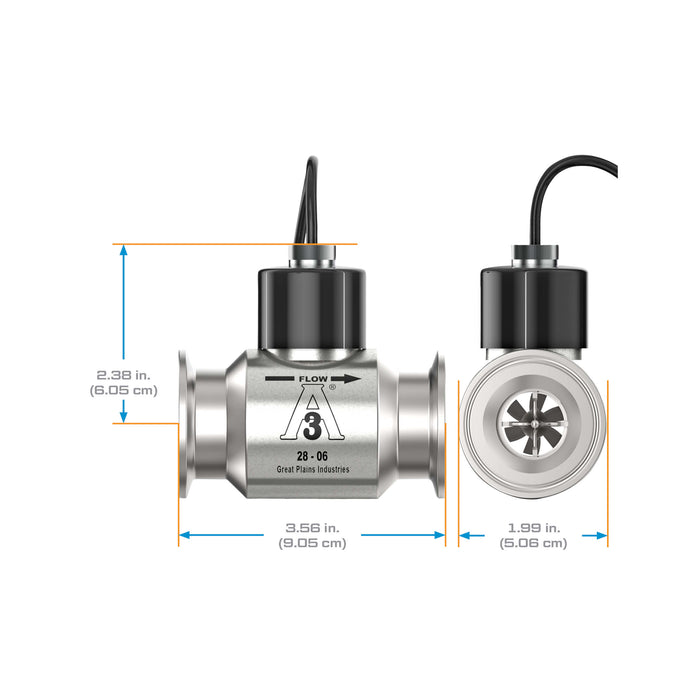 Turbine Flow Meter, 3A Food Grade, Stainless Steel Body for Food Processes