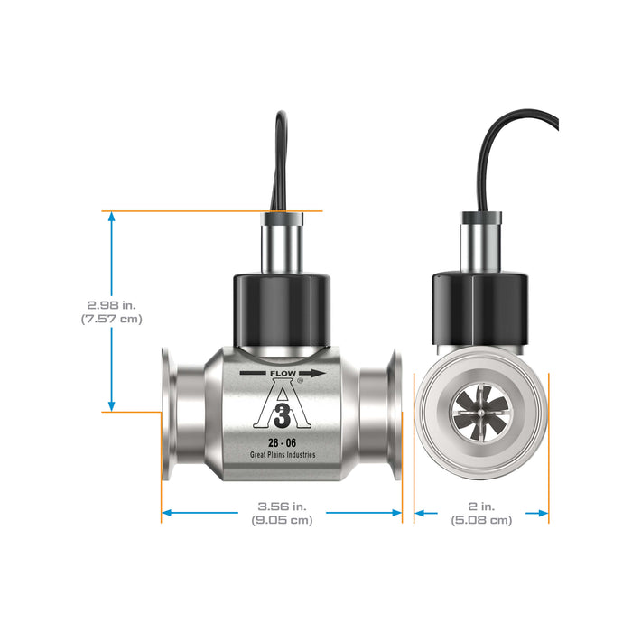 Turbine Flow Meter, 3A Food Grade, Stainless Steel Body for Food Processes