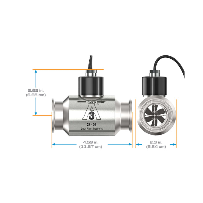 Turbine Flow Meter, 3A Food Grade, Stainless Steel Body for Food Processes