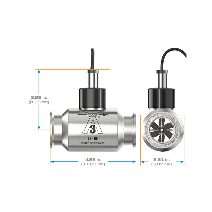 Turbine Flow Meter, 3A Food Grade, Stainless Steel Body for Food Processes