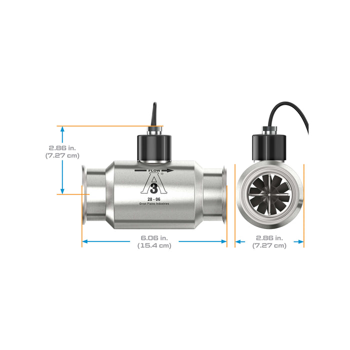 Turbine Flow Meter, 3A Food Grade, Stainless Steel Body for Food Processes