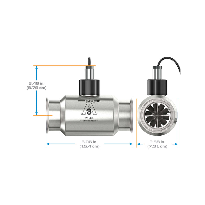 Turbine Flow Meter, 3A Food Grade, Stainless Steel Body for Food Processes