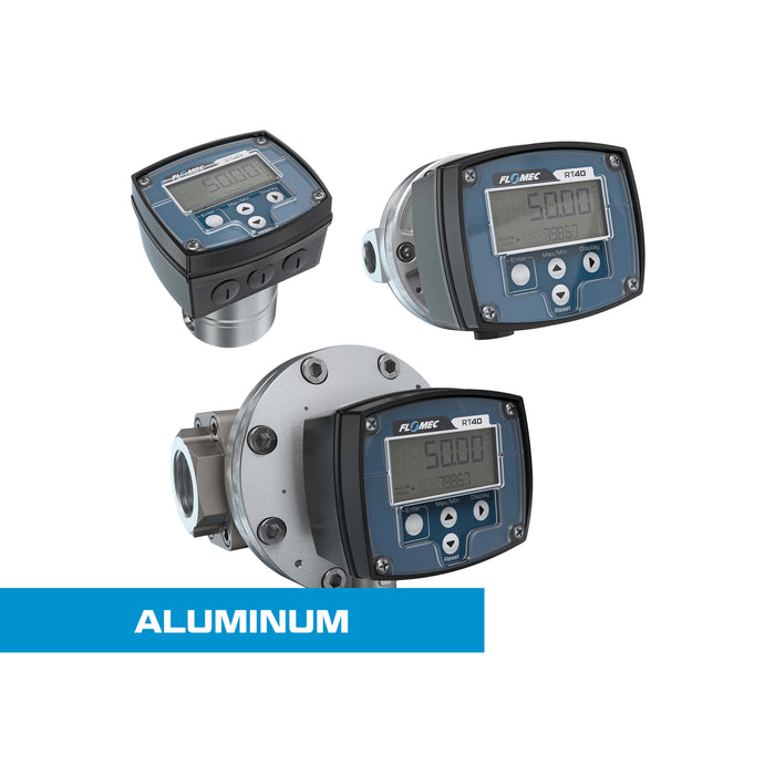 Oval Gear Flow Meter, Local Display, Pulse Out, Aluminum Body For Clean Solvents and Fuel Additives