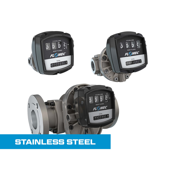 Oval Gear Flow Meter, Mechanical Display, Stainless Steel Body For Clean Light Acids and Lubricants