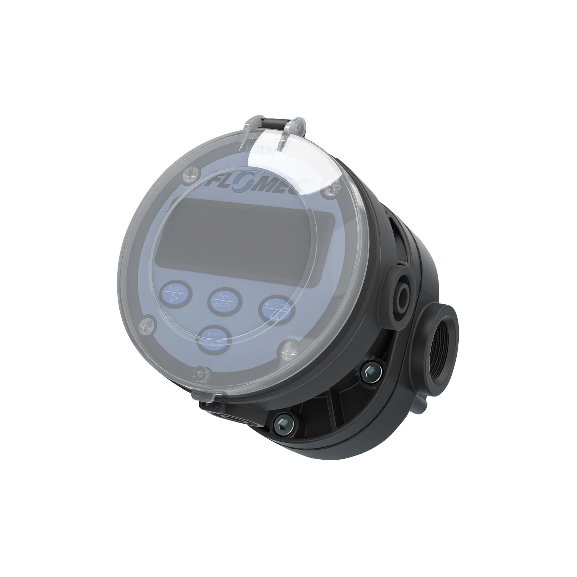 Oval Gear Flow Meter, Local Display, Pulse Out, 4-20mA, PPS Body For DEF, Herbicides, and Pesticides