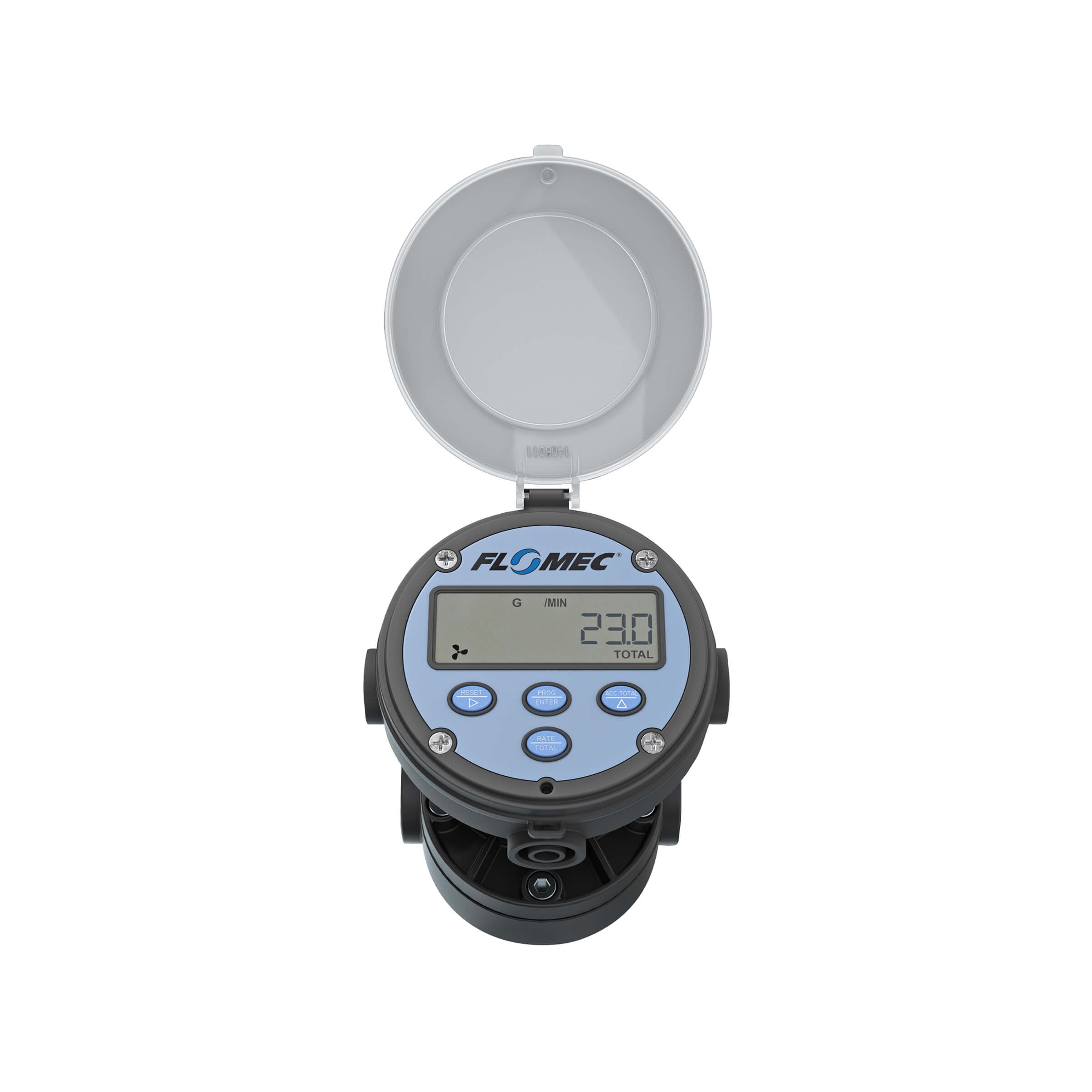 Oval Gear Flow Meter, Local Display, Pulse Out, 4-20mA, PPS Body For DEF, Herbicides, and Pesticides