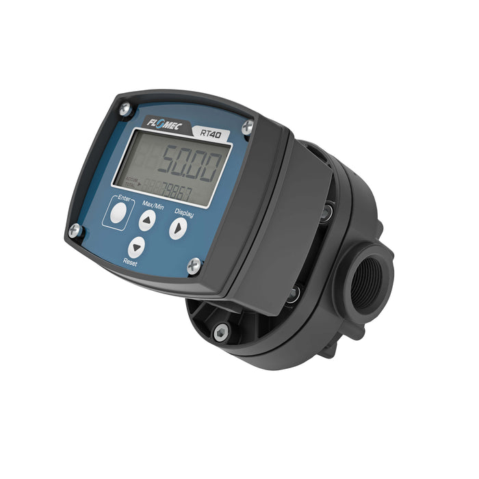 1-Inch PPS, High-Accuracy Chemical Flow Meter with RT40 Rate Totalizer