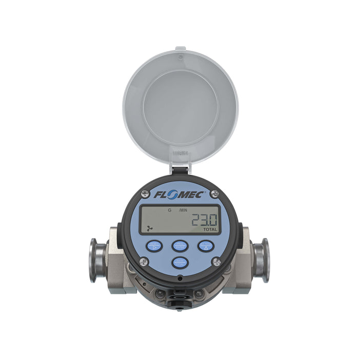 Oval Gear Flow Meter, Local Display, Pulse Out, 4-20mA, Stainless Steel Body For Clean Light Acids and Lubricants
