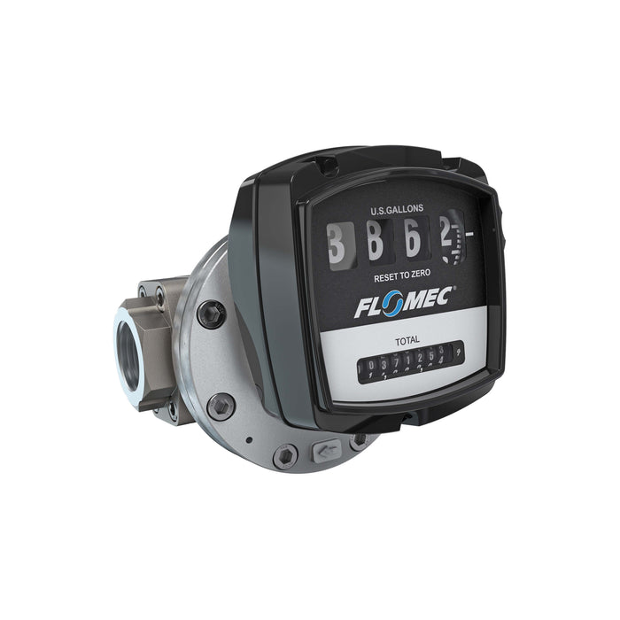 Oval Gear Flow Meter, Mechanical Display, Aluminum Body For Clean Solvents and Fuel Additives