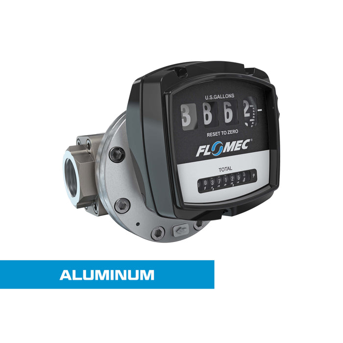 Oval Gear Flow Meter, Mechanical Display, Aluminum Body For Clean Solvents and Fuel Additives