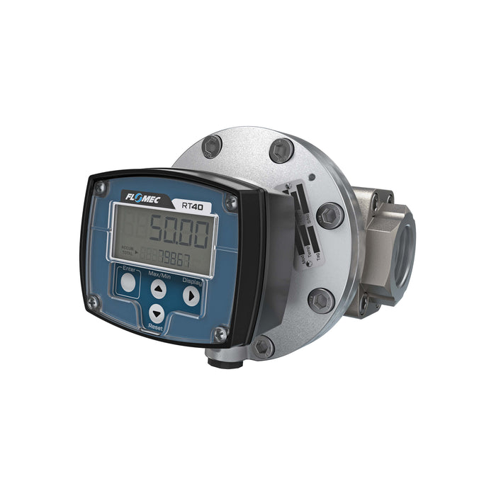 Oval Gear Flow Meter, Local Display, Pulse Out, Aluminum Body For Clean Solvents and Fuel Additives