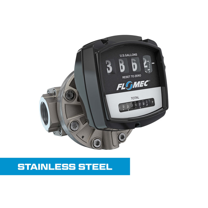 Oval Gear Flow Meter, Mechanical Display, Stainless Steel Body For Clean Light Acids and Lubricants