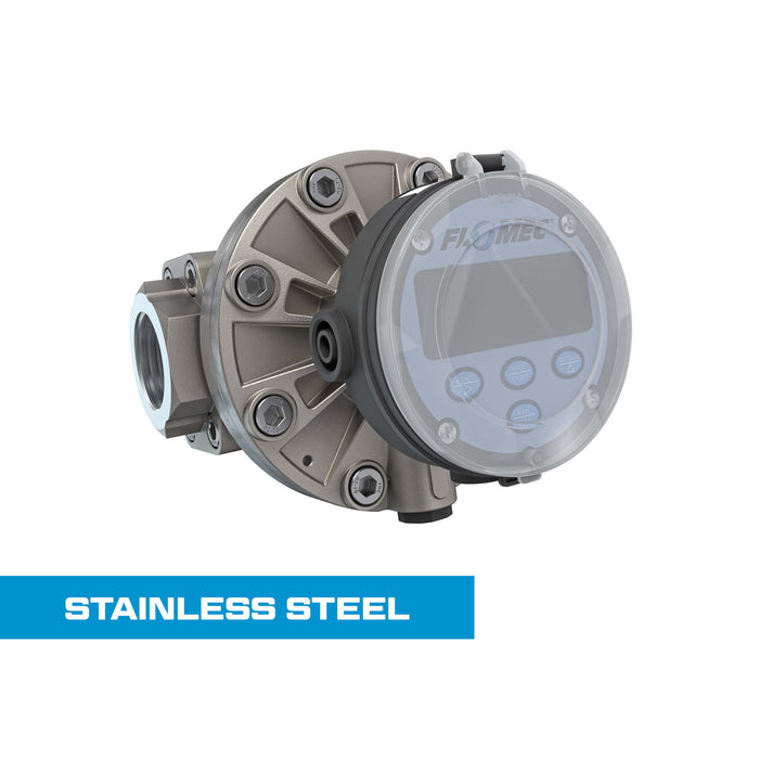 Oval Gear Flow Meter, Local Display, Pulse Out, 4-20mA, Stainless Steel Body For Clean Light Acids and Lubricants