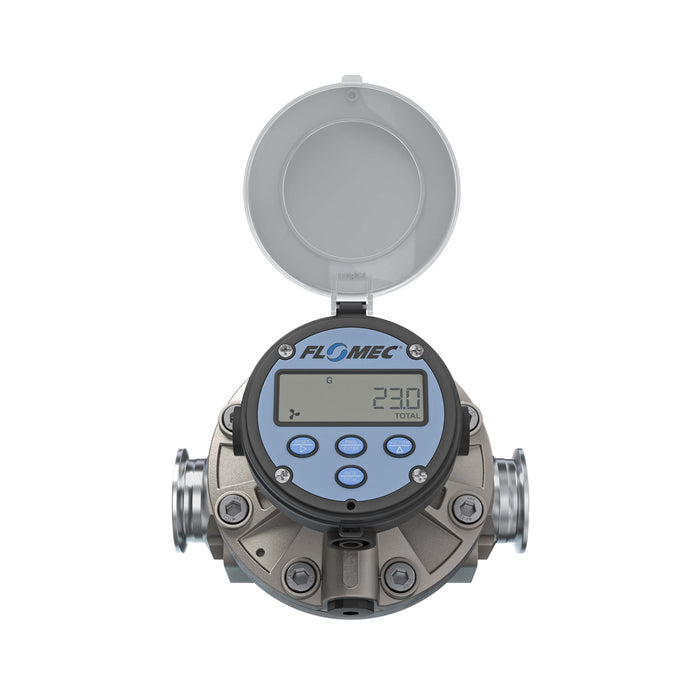 Oval Gear Flow Meter, Local Display, Pulse Out, 4-20mA, Stainless Steel Body For Clean Light Acids and Lubricants