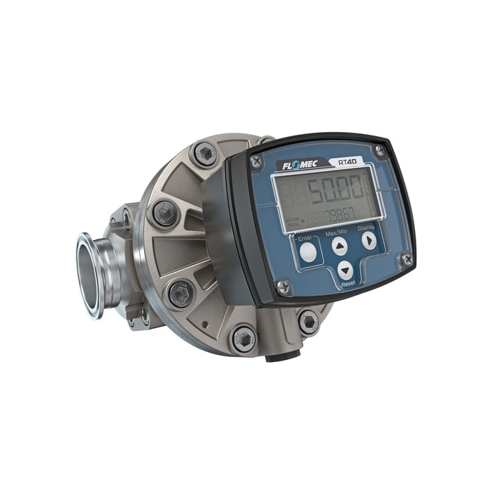 Oval Gear Flow Meter, Local Display, Pulse Out, Stainless Steel Body For Clean Light Acids and Lubricants