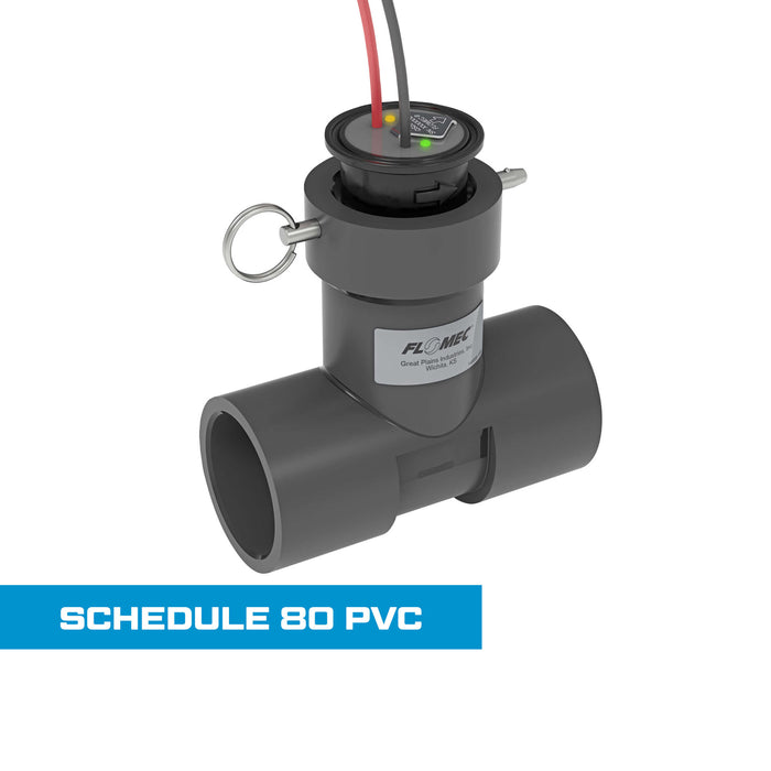 Ultrasonic Flow Sensor, Schedule 80 PVC Tee for Water